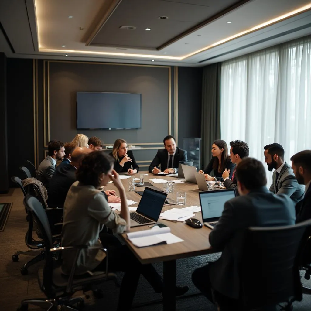 Equipo en reunión estratégica